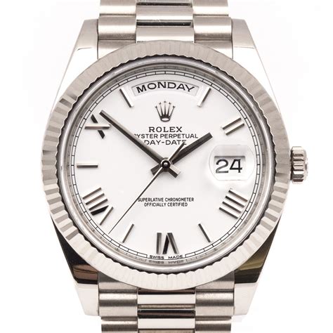 rolex president white gold 40mm|rolex white gold oyster.